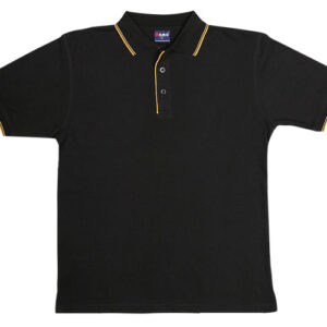 MENS DOUBLE STRIPE TRIM COLLAR POLO
